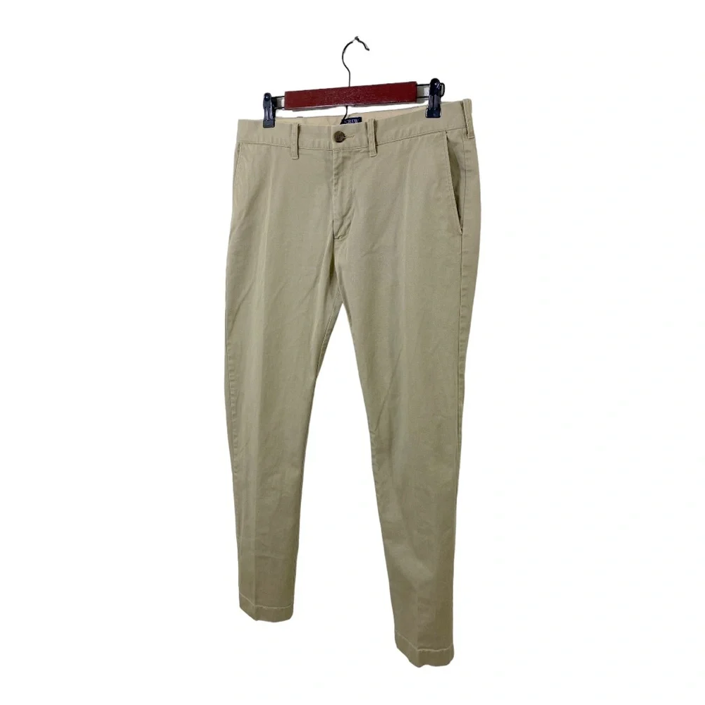 J.Crew Flex Driggs Tan Khaki Chino Pants Men's 31 x 30 Flat Front